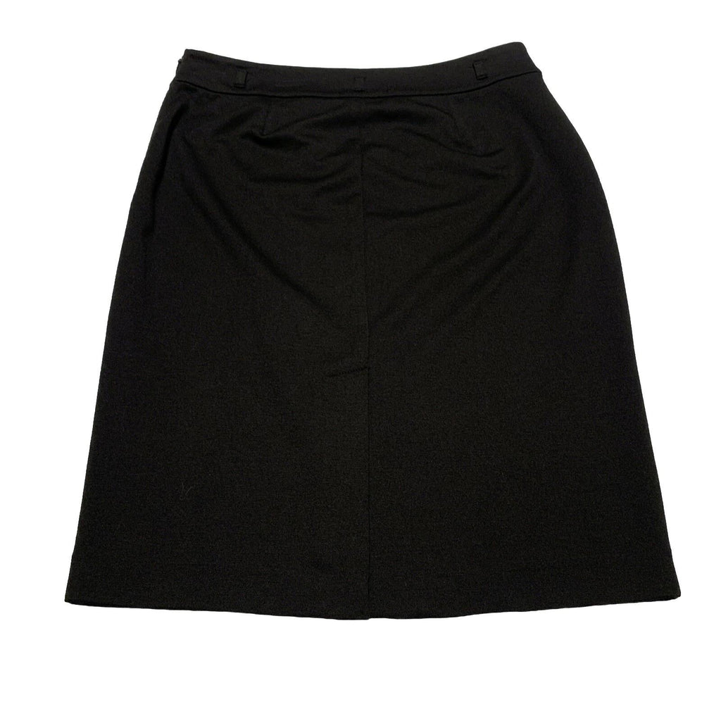 Chaps Women’s Size 8 Black Stretch Belt Loops Pencil Skirt Knee Length Side Zip