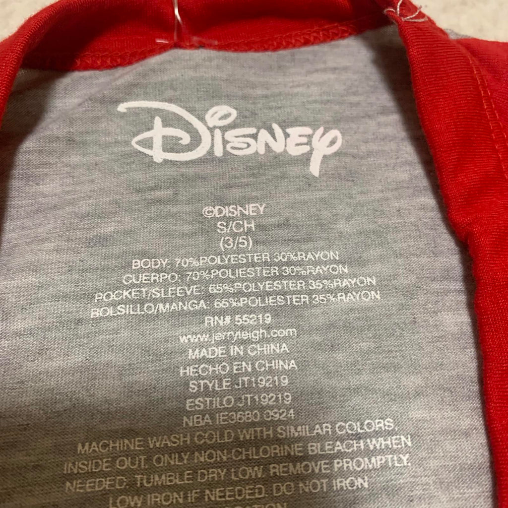 Disney Minnie Mouse Girls' Size Small 3-5 Red Grey T Shirt Polka Dot Sleeves
