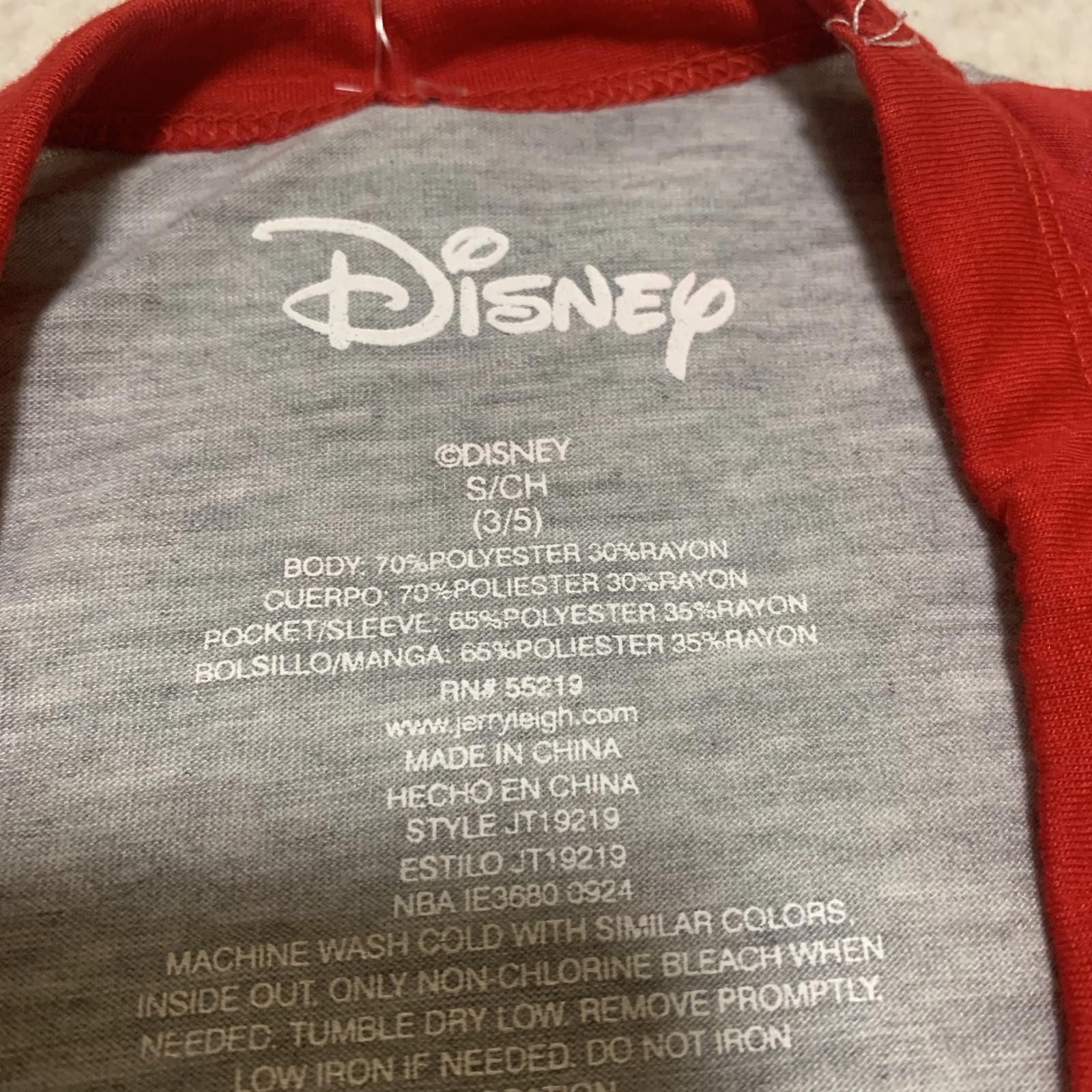 Disney Minnie Mouse Girls' Size Small 3-5 Red Grey T Shirt Polka Dot Sleeves