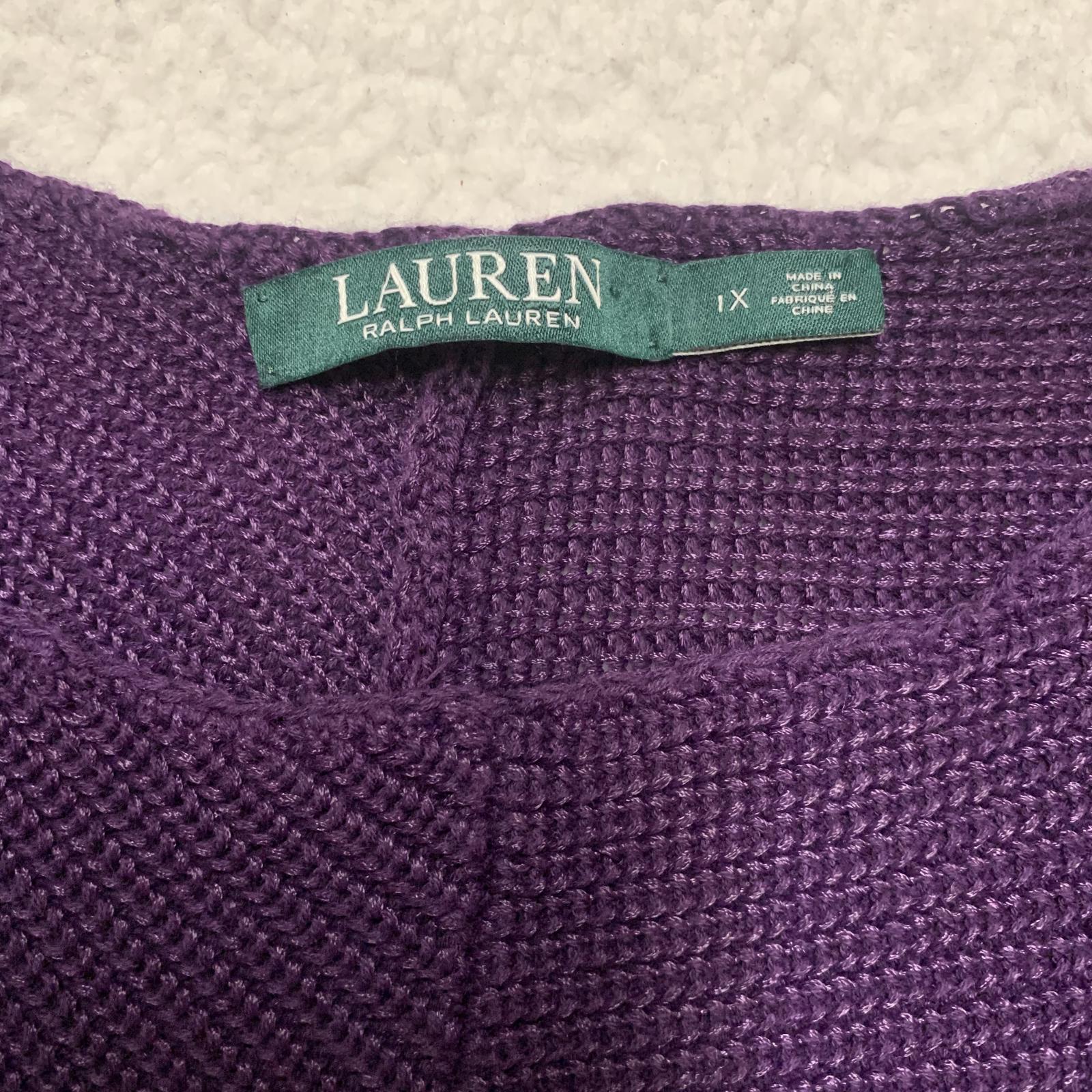Ralph Lauren Women's Size 1X Purple Knit Sweater