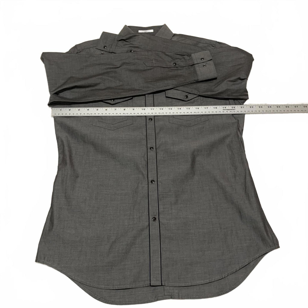 Express Men's Size Medium 15-151/2  Long Sleeve Casual Shirt Gray Western Style