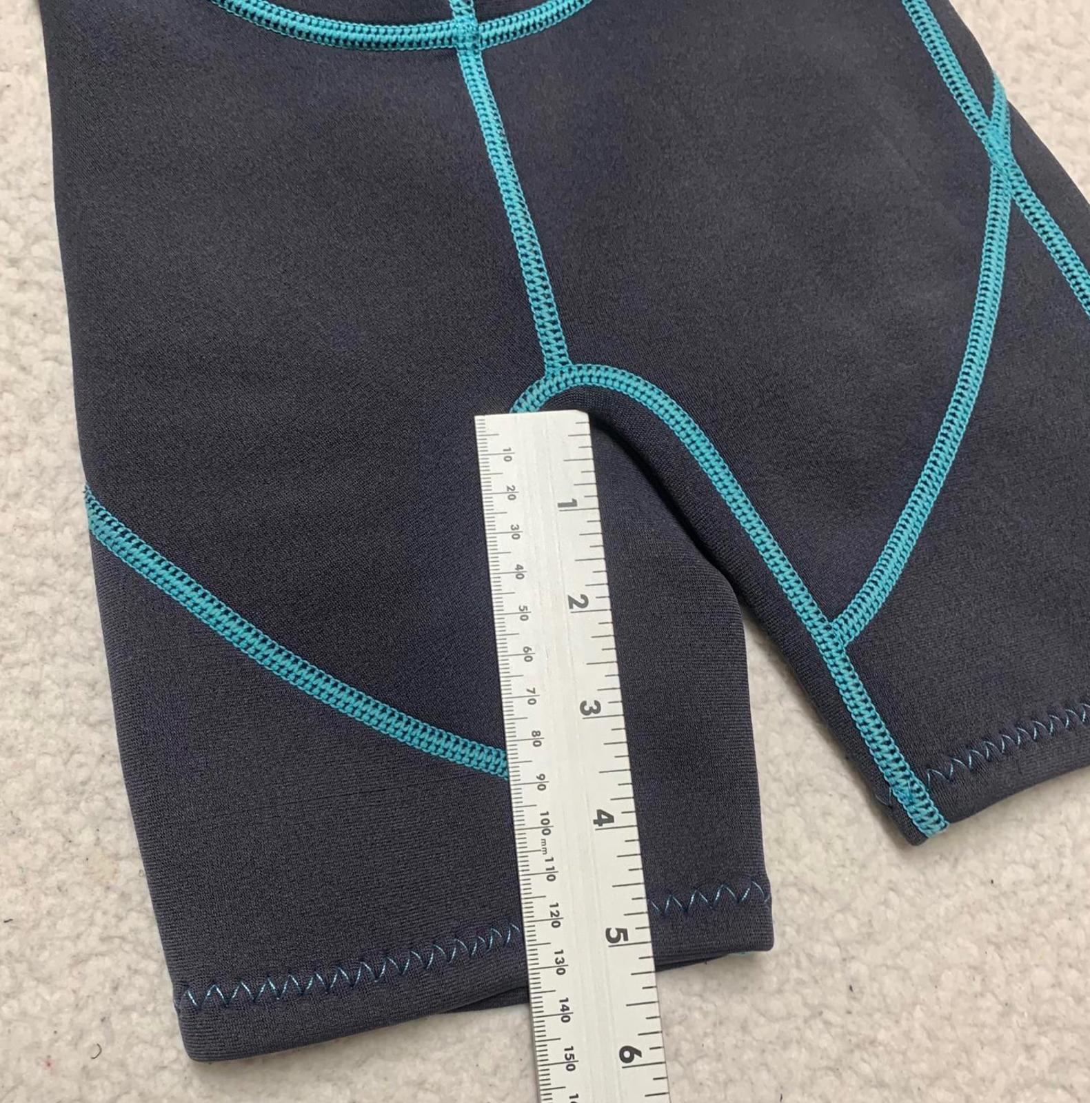 Seaskin Child Unisex Shorts Size 3 Black Teal Short Sleeve Wetsuit Bathing Suit