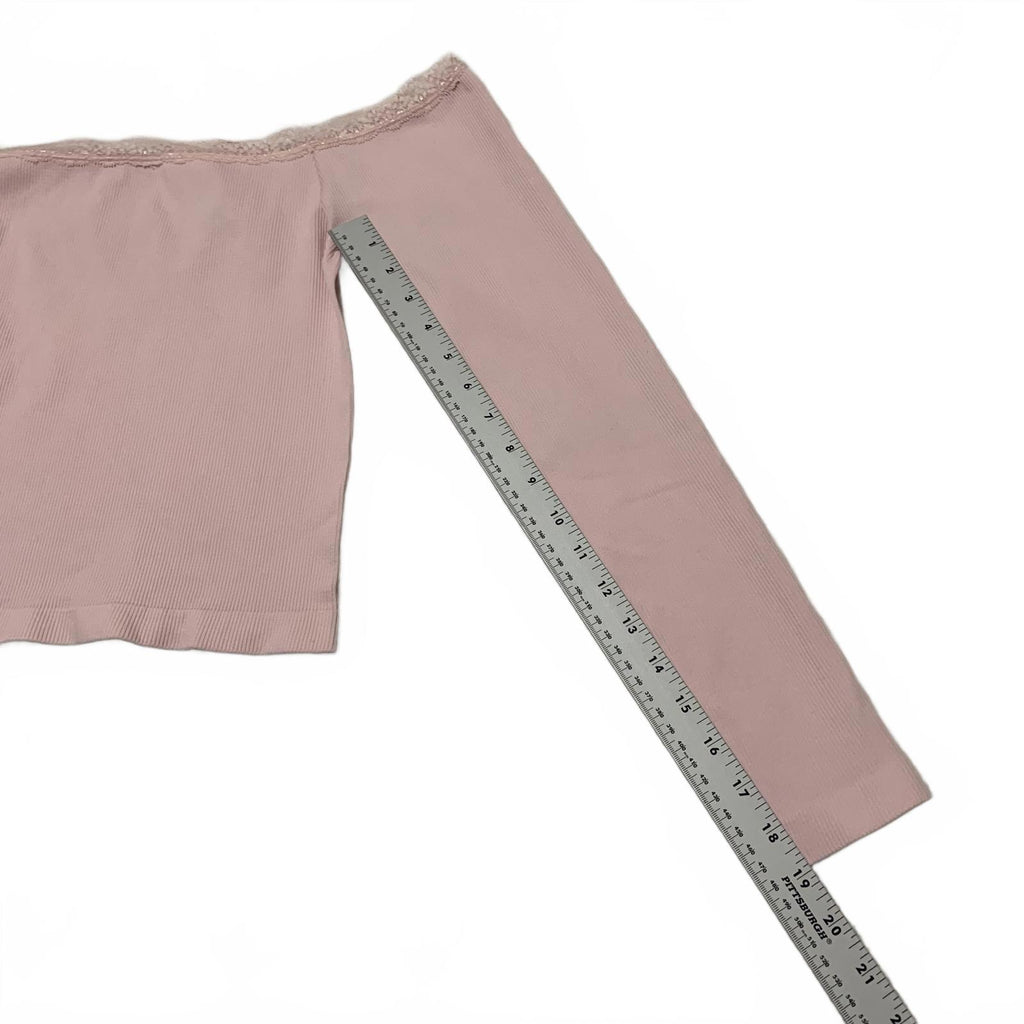 Charlotte Russe Women's Size XL Pink Off Shoulder Long Sleeve Top