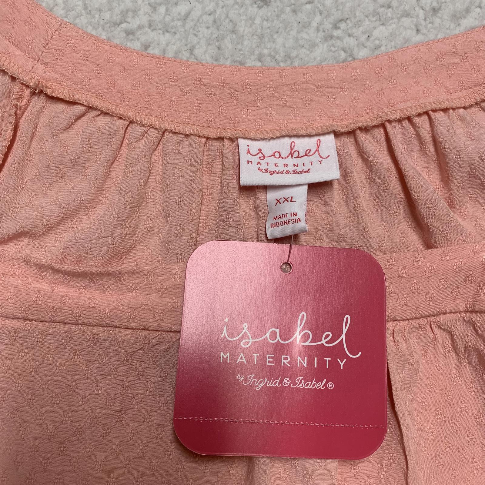 Isabel Maternity Women's Size XXL Peachy Pink Peasant Shirt