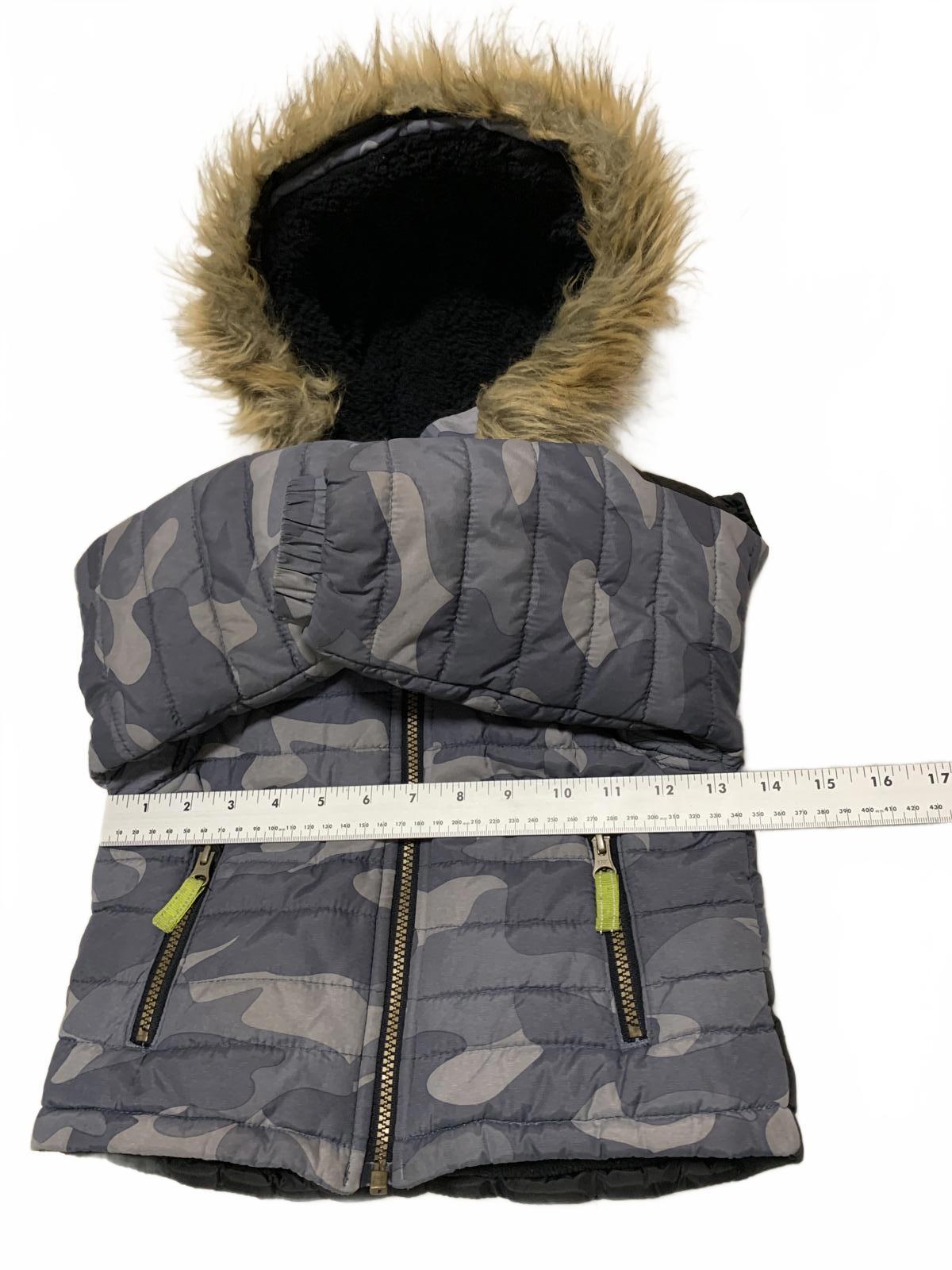 London Fog Kids Size 3T Black Fleece-Lined Winter Coat Faux Removqble Fur Hood