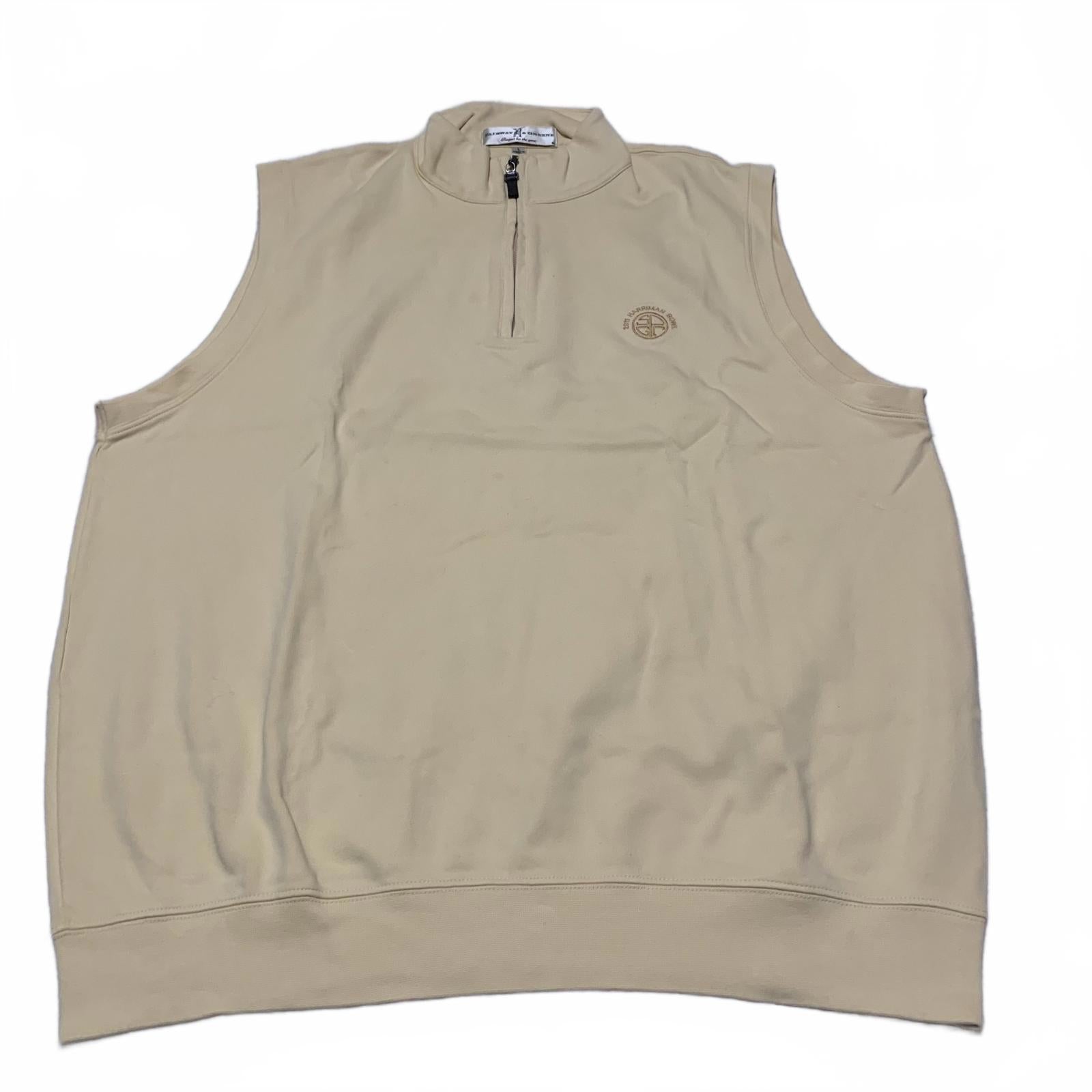 Fairway & Greene Men's Size L Beige Yellow Sleeveless Vest Zip Pima Cotton Peru