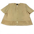 Lennie Woman for Nina Leonard Women's Size 16W Yellow Button-Up Jacket Lattice
