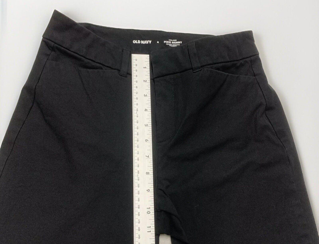 Old Navy Women’s Size 4 Black High Rise Pixie Skinny Trouser Pants Pocket Slacks