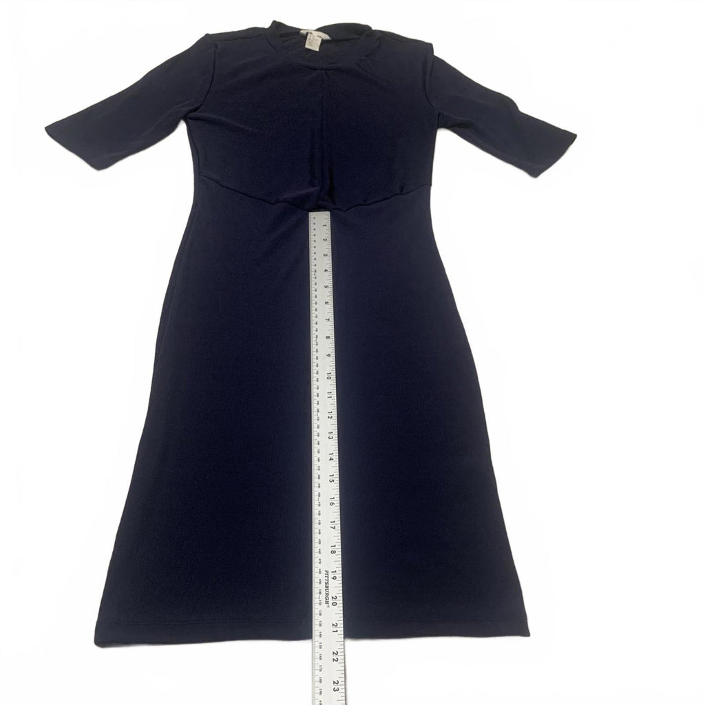 H&M Womens Size Medium Navy Blue Mid-Length Dress Half Sleeves