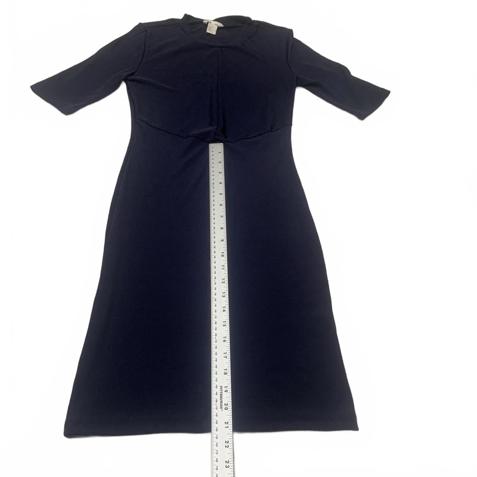 H&M Womens Size Medium Navy Blue Mid-Length Dress Half Sleeves