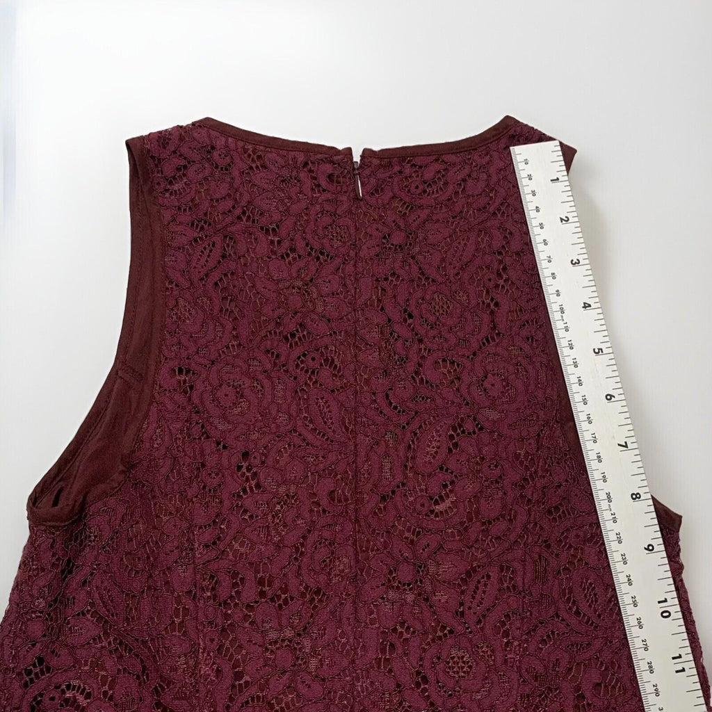 Banana Republic Juniors Size 00P Petite Burgundy Lace Empire Waist Sheath Dress