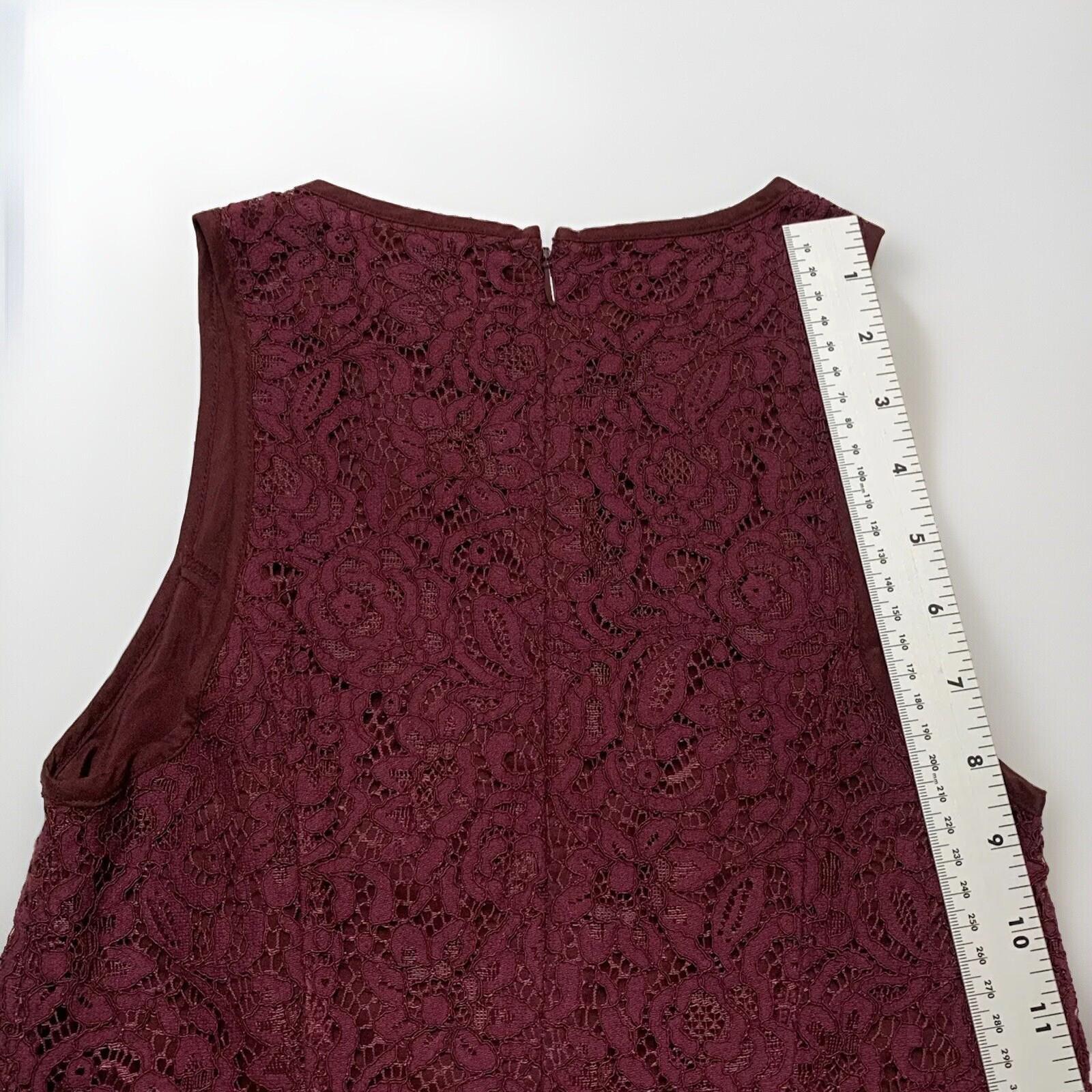 Banana Republic Juniors Size 00P Petite Burgundy Lace Empire Waist Sheath Dress