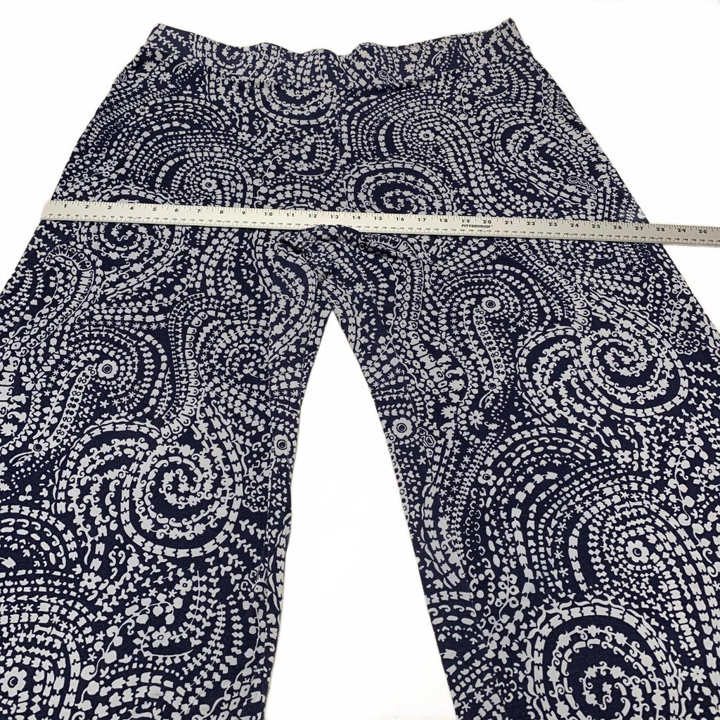 Charter Club Weekend Women's 3X Navy Abstract Print Wide-Leg Pants W41