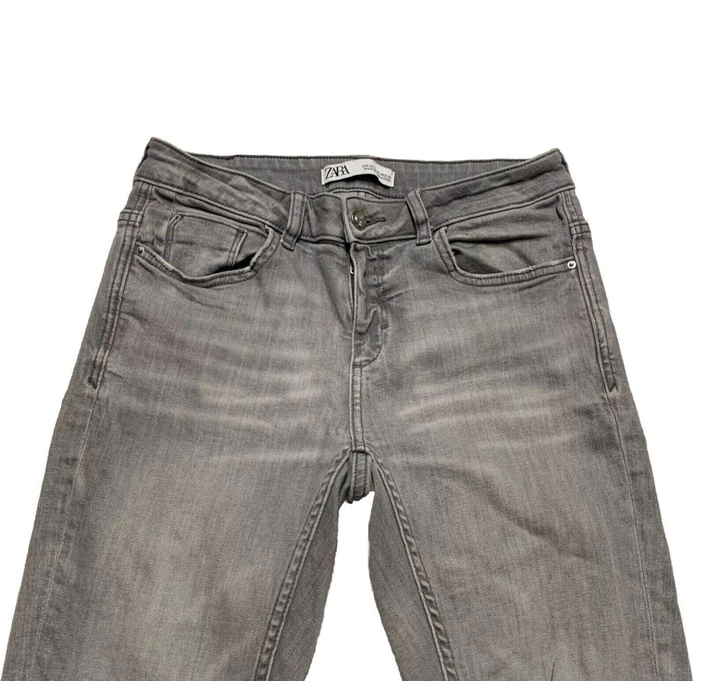 Zara Women's Size 6 Gray Light Wash Skinny Distressed Jeans