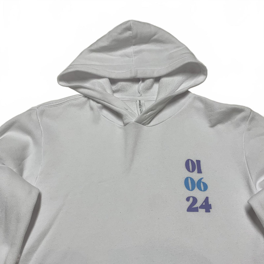 Bella + Canvas Fleece Collection Women's Medium White Graphic Design Hoodie