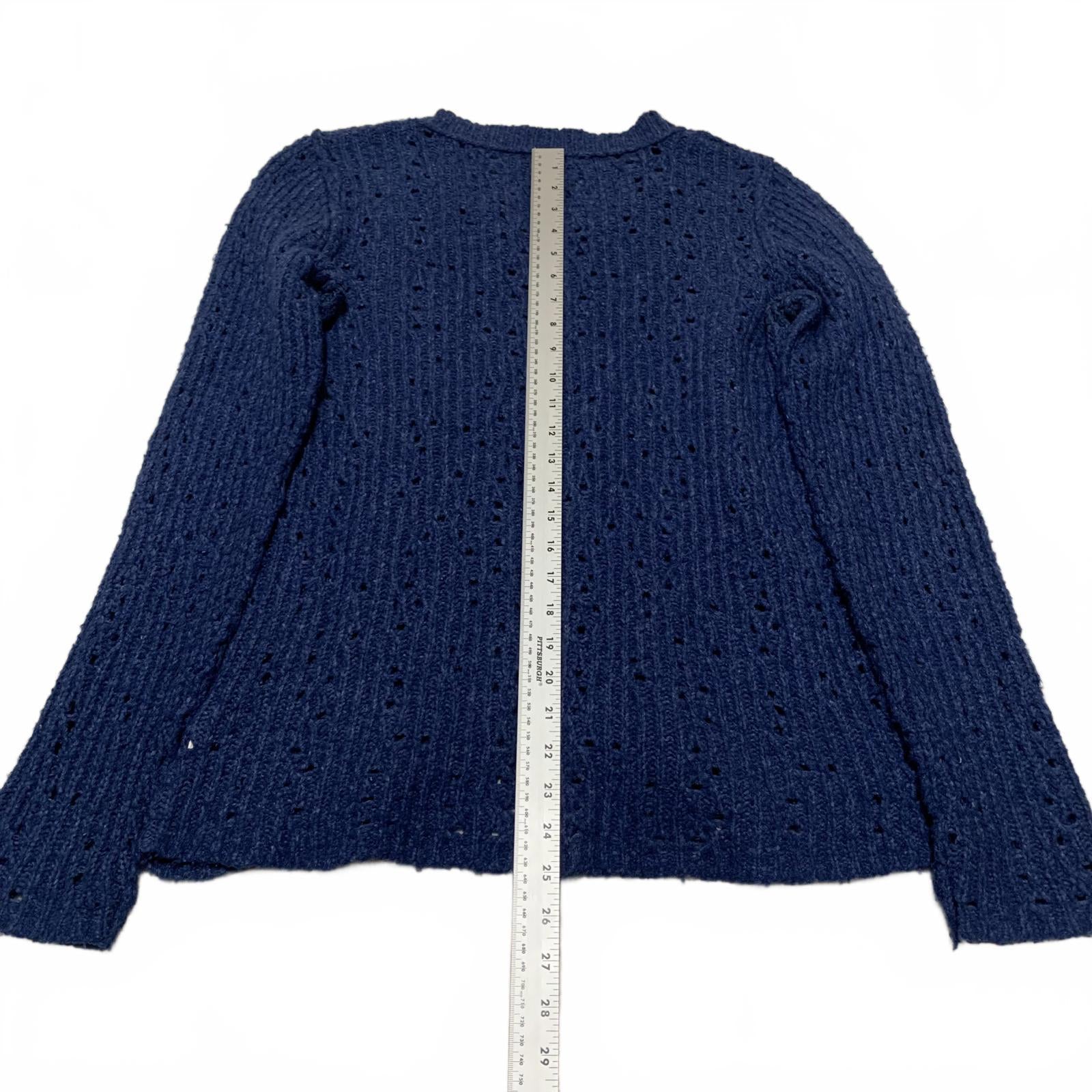 Free People Women's Size L Blue Pullover Long Sleeve Knit Sweater