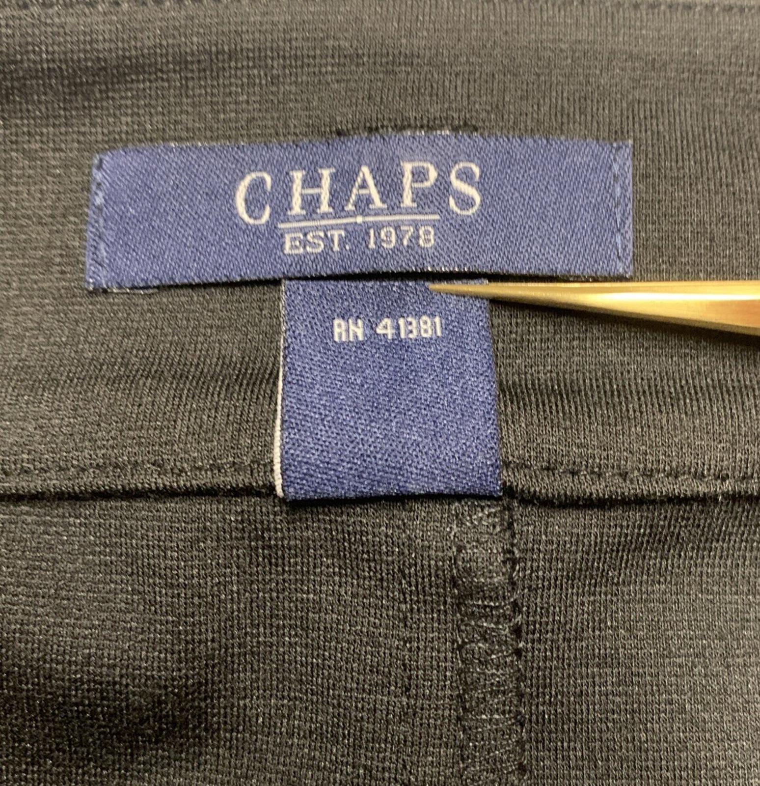 Chaps Women’s Size 8 Black Stretch Belt Loops Pencil Skirt Knee Length Side Zip