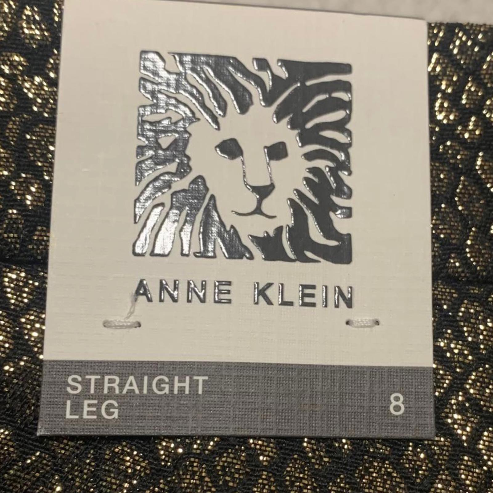 Anne Klein Womens Size 8 Metallic Gold Black Snake Skin Patterned Pants