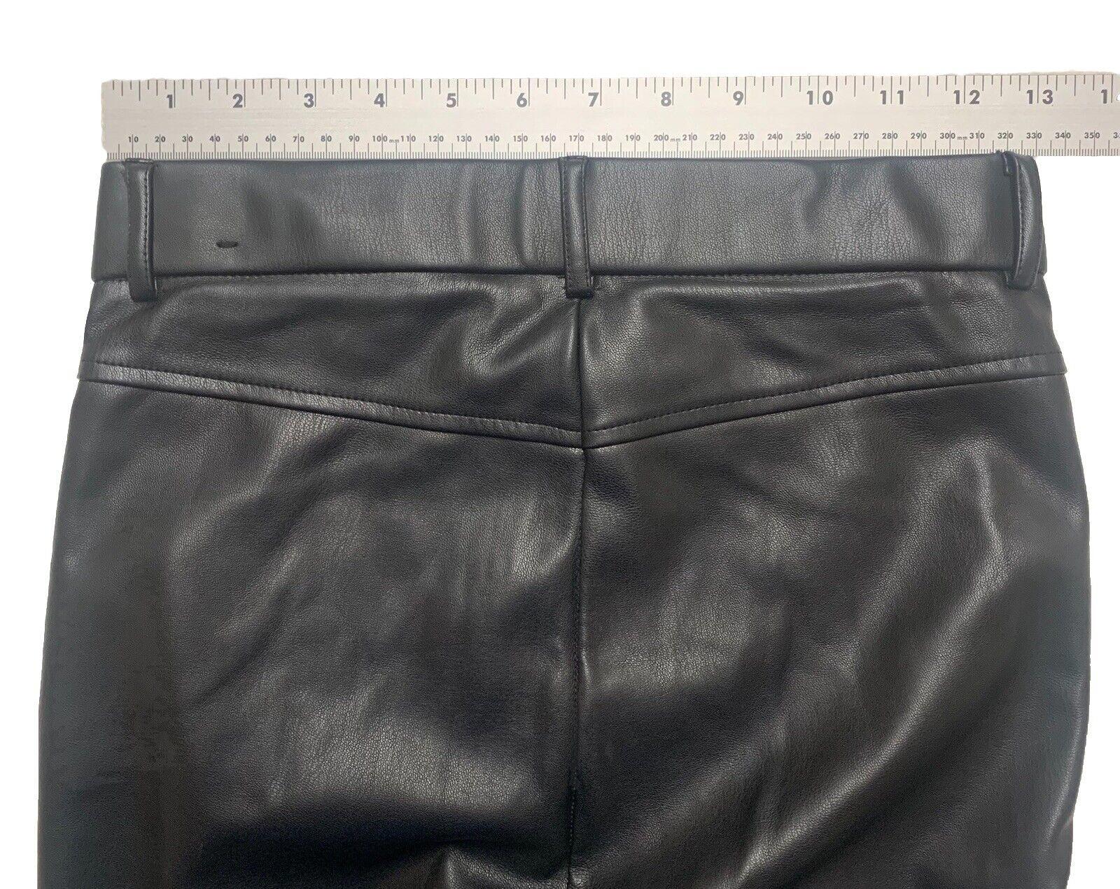Zara Pants Women's Small Black Polyester/Faux Leather Ankle