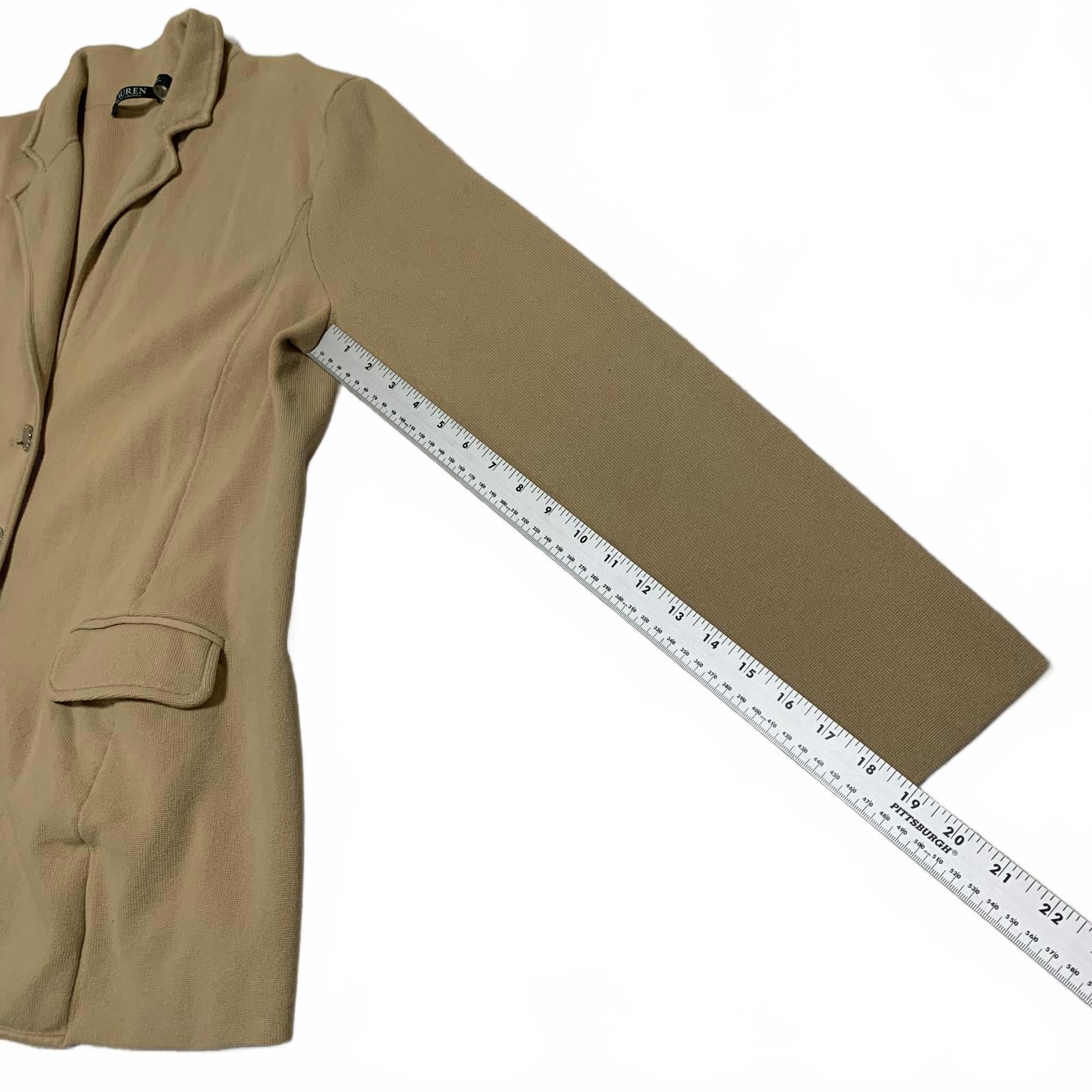 Lauren Ralph Lauren Women's Size XL Beige Blazer Jacket  Modern Lightweight