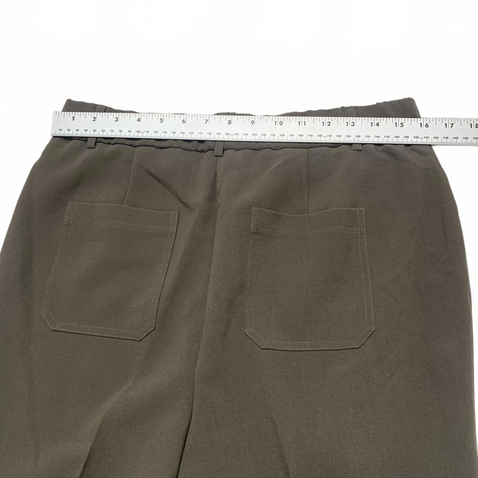 Adrianna Papell Women's Sz 8 Petite Brown Wide Leg Patch Trousers W32x26.5