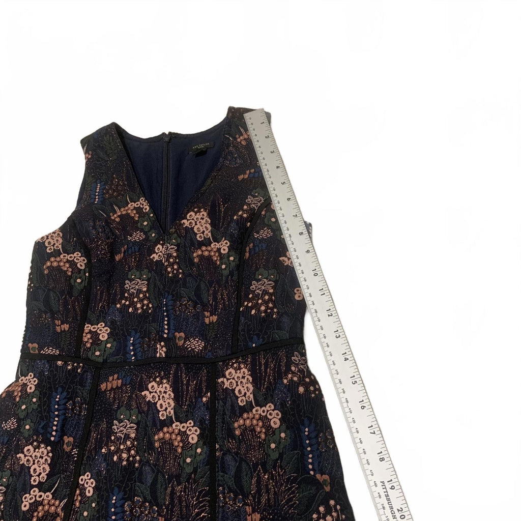 Ann Taylor Petite Women's Size 0P Black Floral Pattern Sleeveless Mini Dress