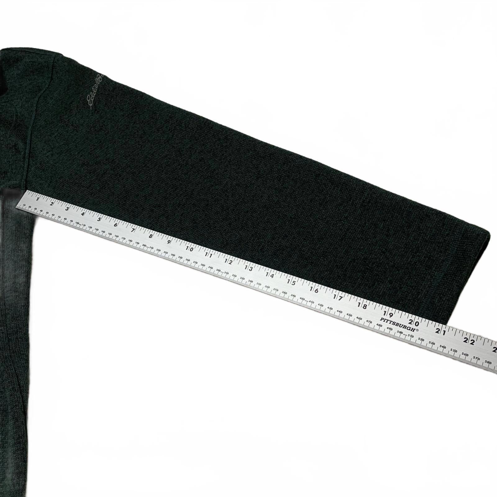 Eddie Bauer Men's Medium Dark Green Quarter Zip Fleece Pullover