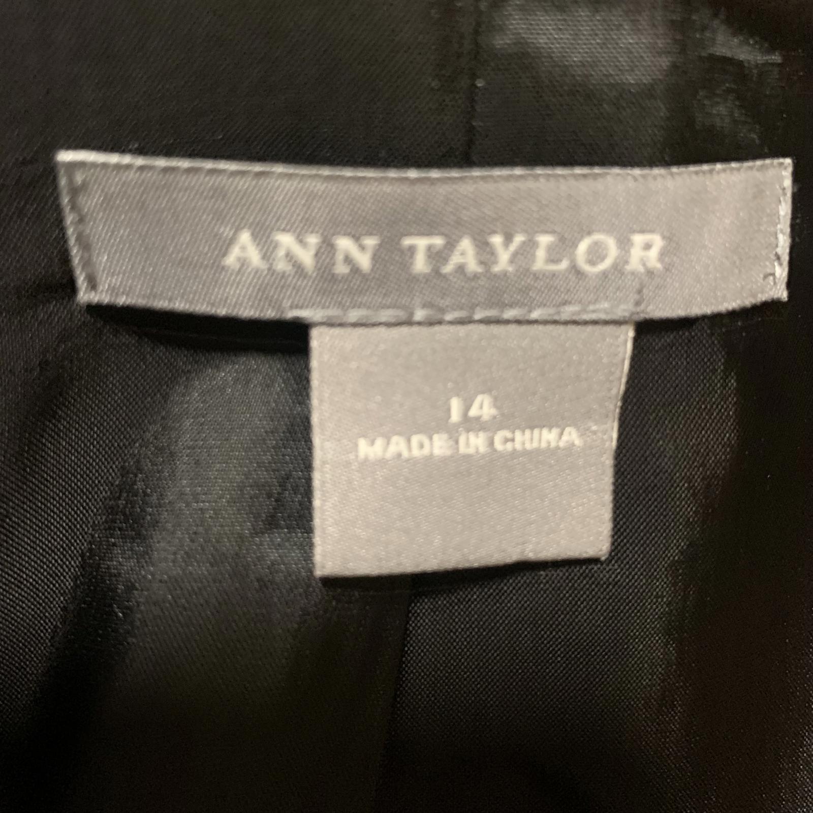 Vintage 90s Ann Taylor Blazer Women’s 14 Black Tailored Career Jacket