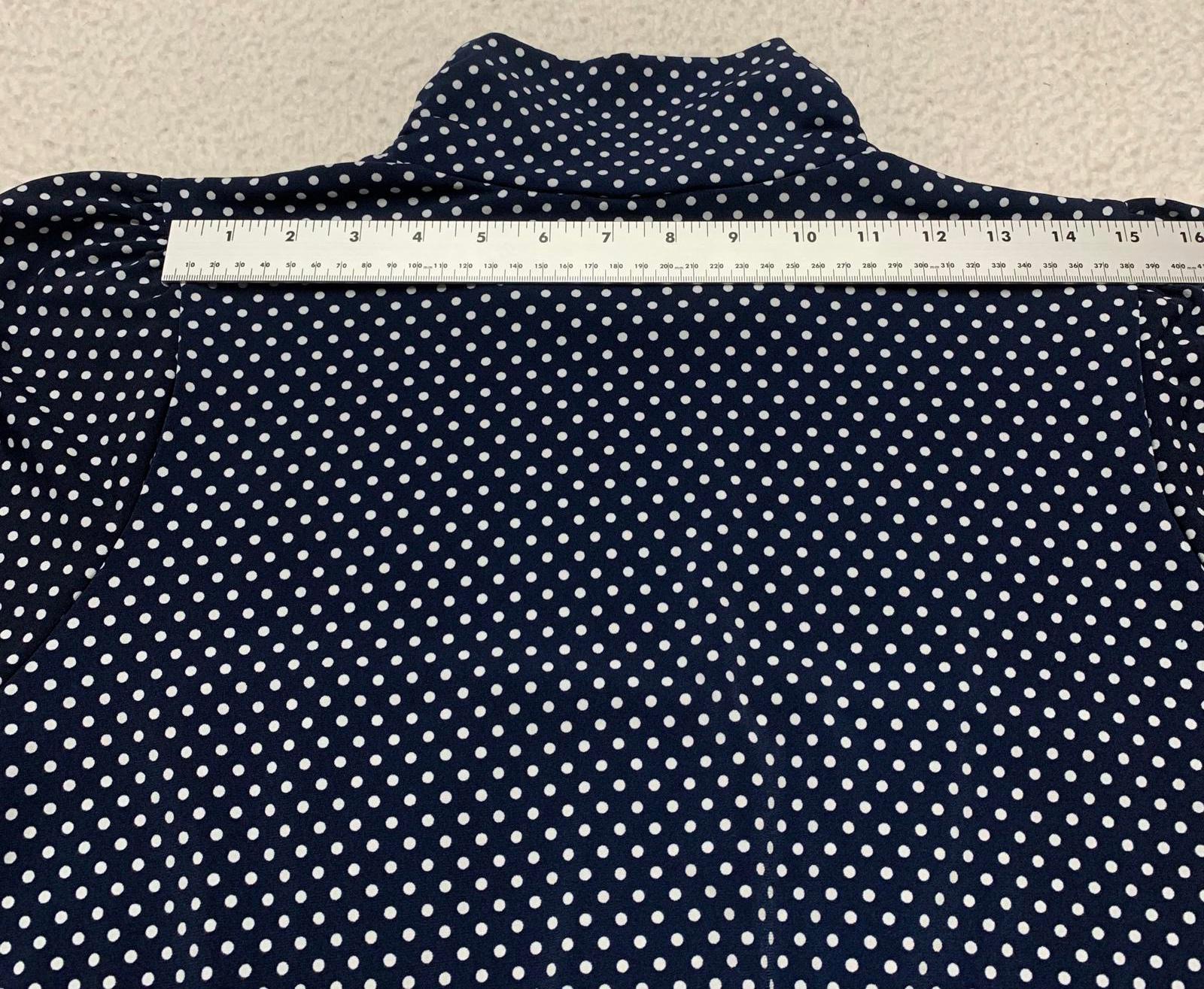 Dressbarn Women's Size 3X Navy White Polka Dot Blouse USA