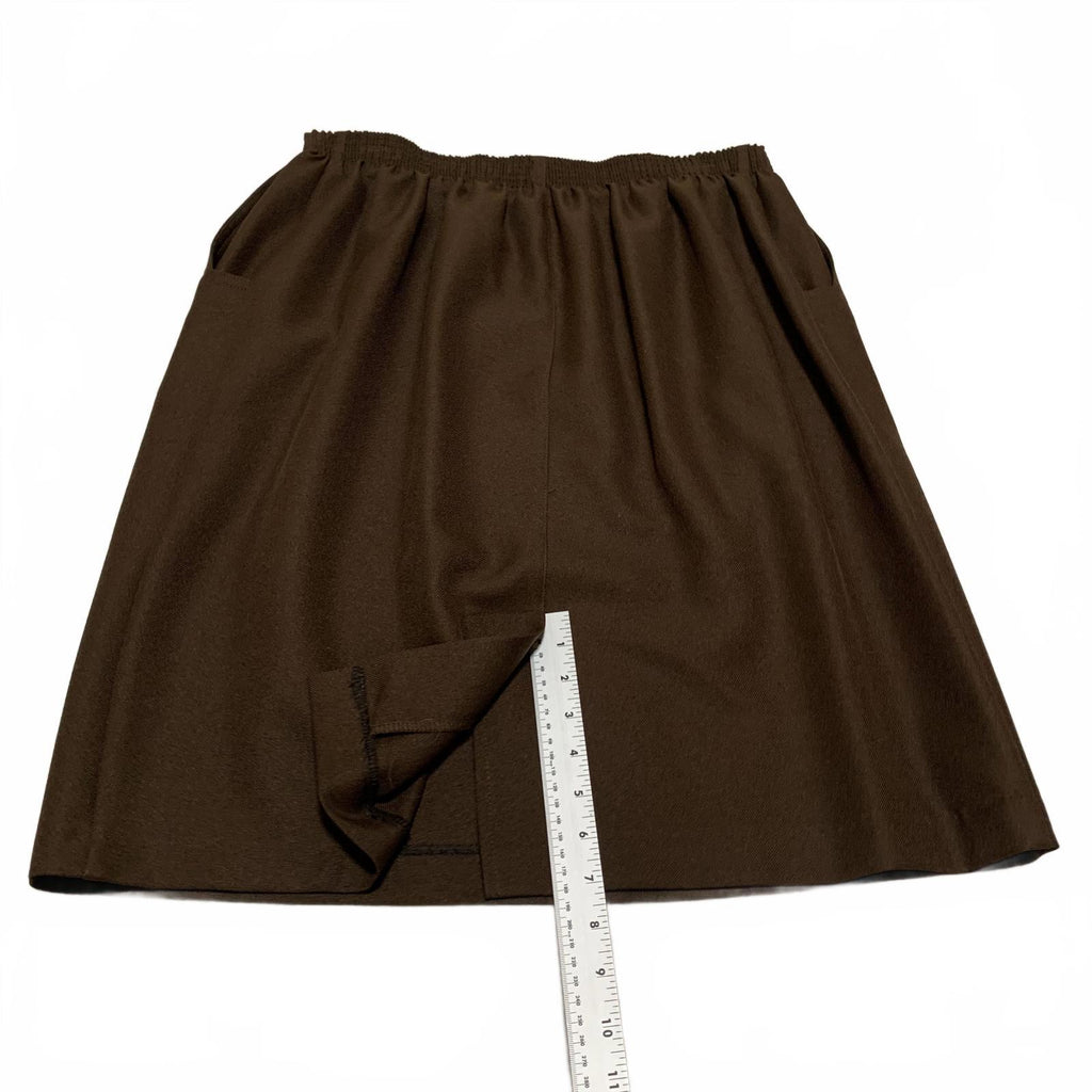 Vintage Y2K Alfred Dunner Women's Size 16 Wide Brown Polyester Skirt 2 Pockets