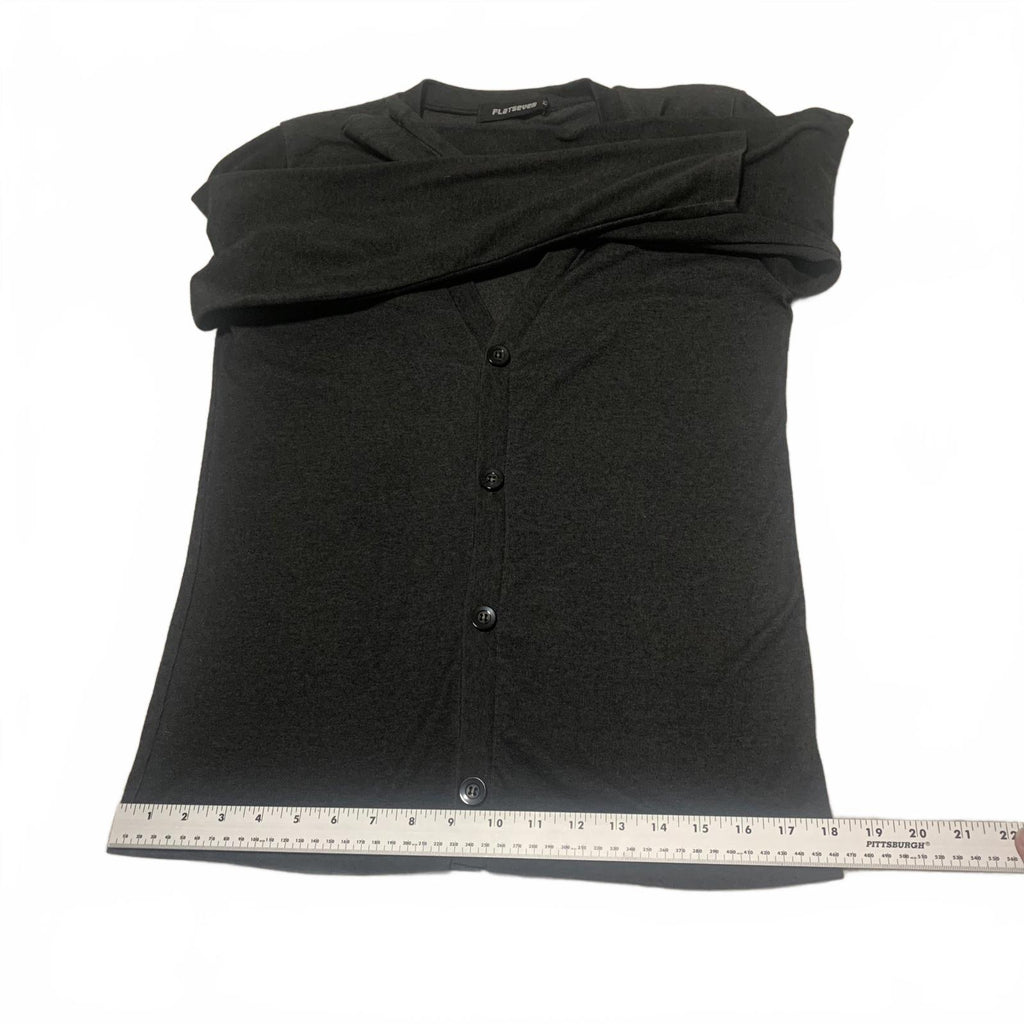Flatseven Women's Size M Charcoal Gray Button Up Cardigan Sweater Minimalist