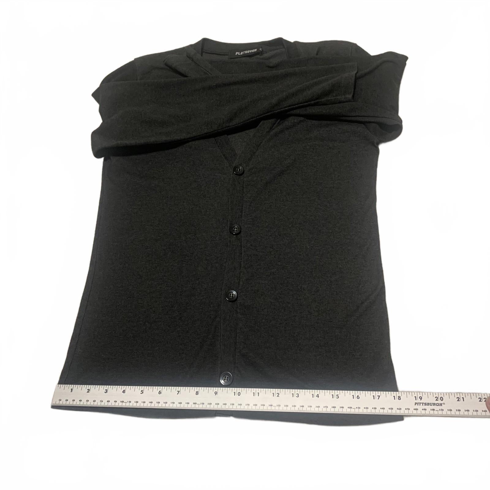 Flatseven Women's Size M Charcoal Gray Button Up Cardigan Sweater Minimalist