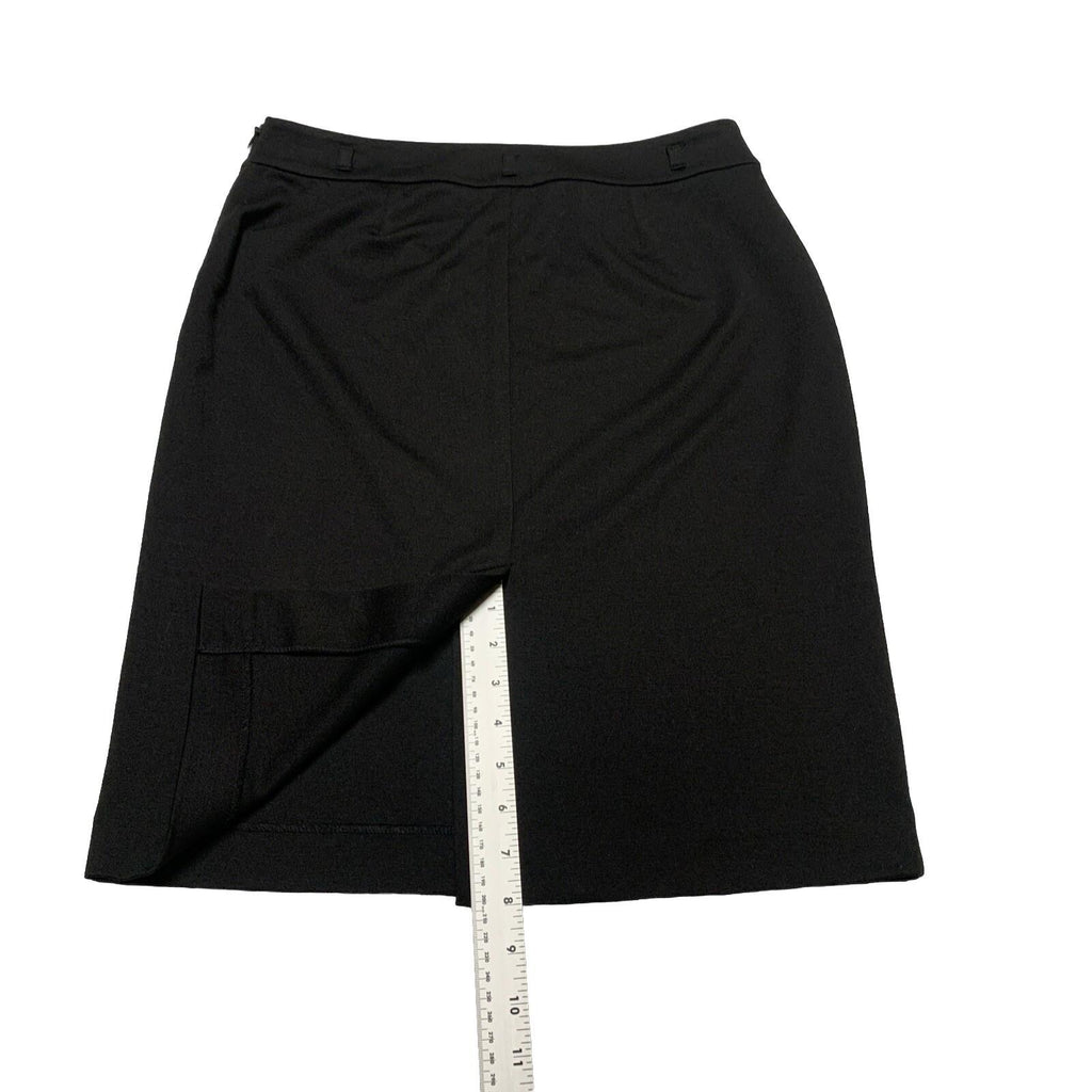 Chaps Women’s Size 8 Black Stretch Belt Loops Pencil Skirt Knee Length Side Zip