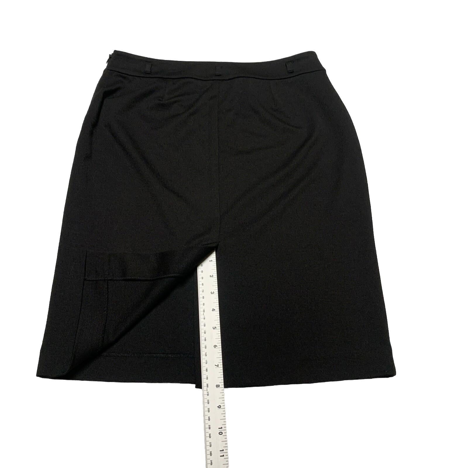 Chaps Women’s Size 8 Black Stretch Belt Loops Pencil Skirt Knee Length Side Zip