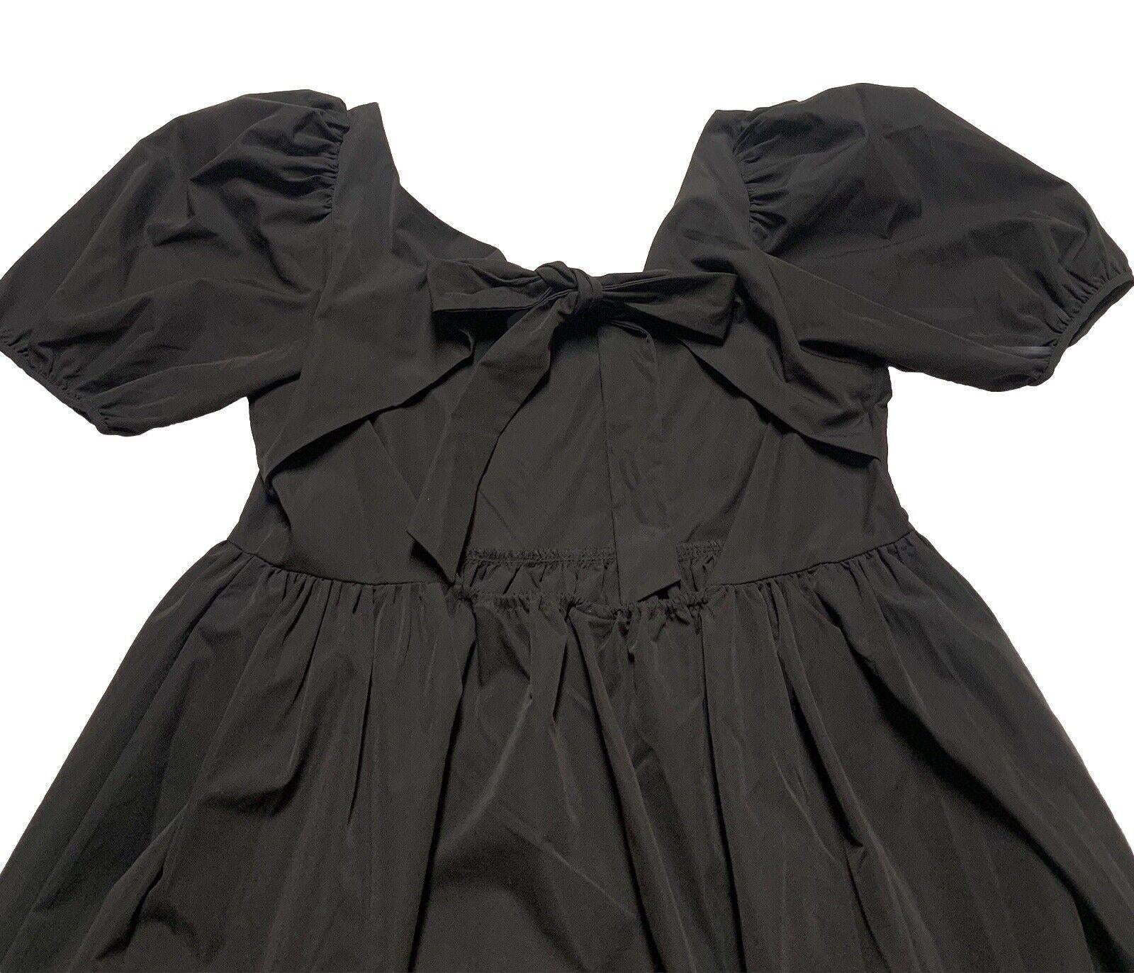 H&M Women’s Size Large Black Sun Dress Puff sleeve Vacation A-Line Cut