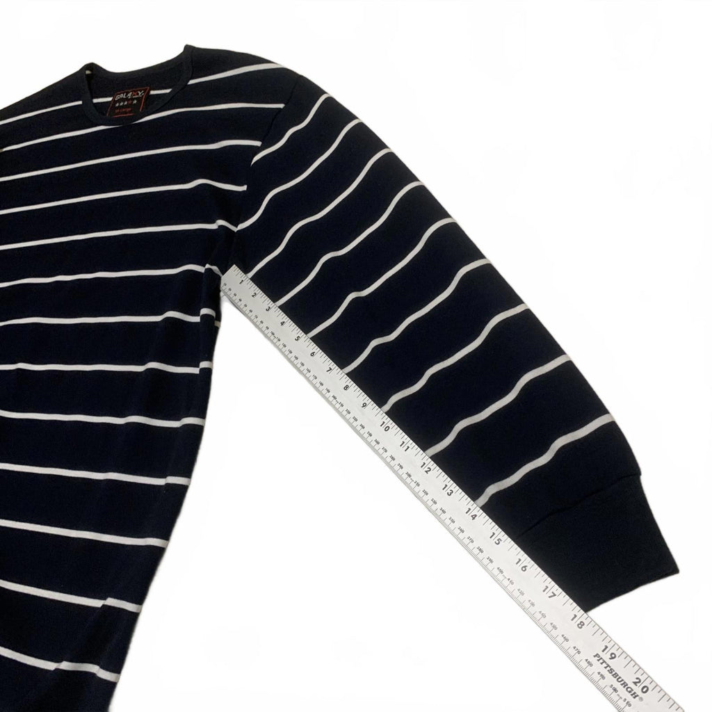 Galaxy Women's Size XXL Navy Blue White Striped Long Sleeve Shirt
