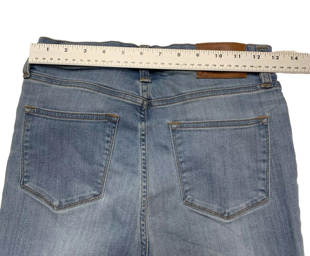 J. Crew Women's Jeans Size 27 Blue Light Wash Denim Skinny Crop Distress Raw Hem