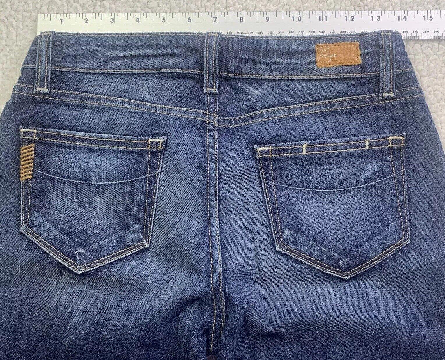 Paige Skyline Jeans Women’s Size 26 Slim  Ankle Leg Low Rise Distressed W28x29L