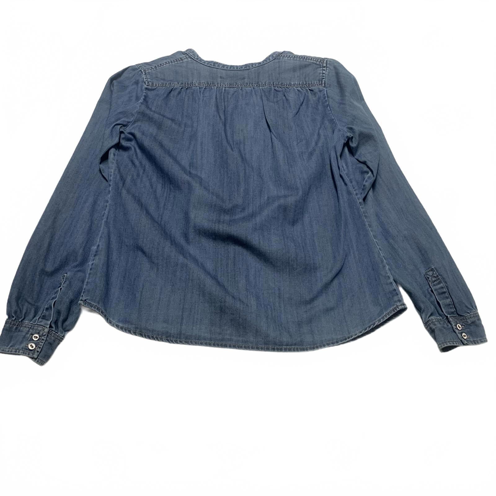 Kenar Women's Medium light Blue Soft Denim Casual Button Down Shirt