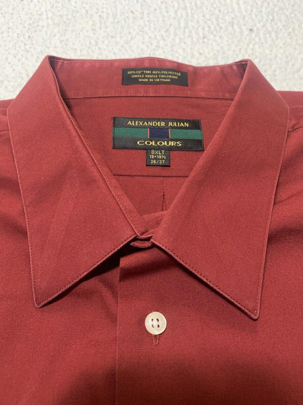 Alexander Julian Men's 3XLT Shirt Long Sleeve Red Wine