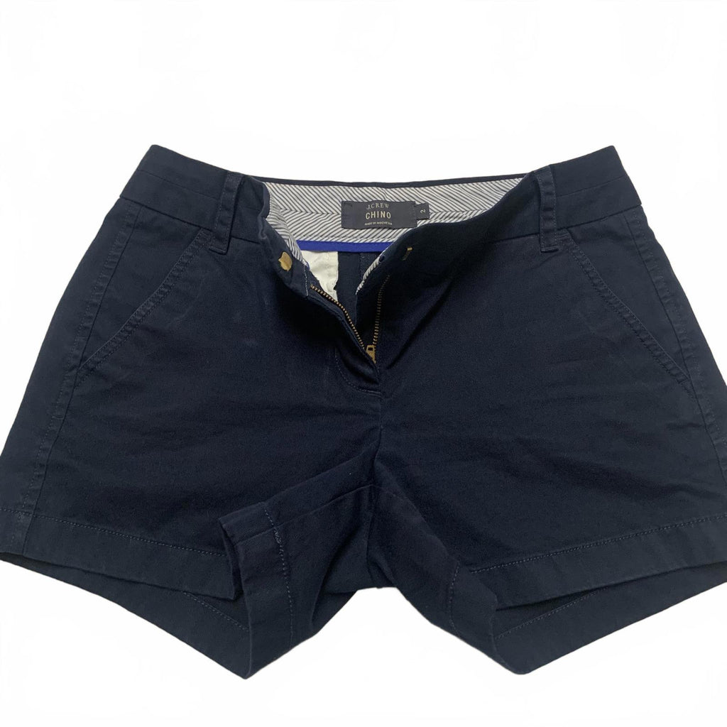 J.Crew Womens Chino Shorts Sz 2 Navy Blue W30.5 Cotton