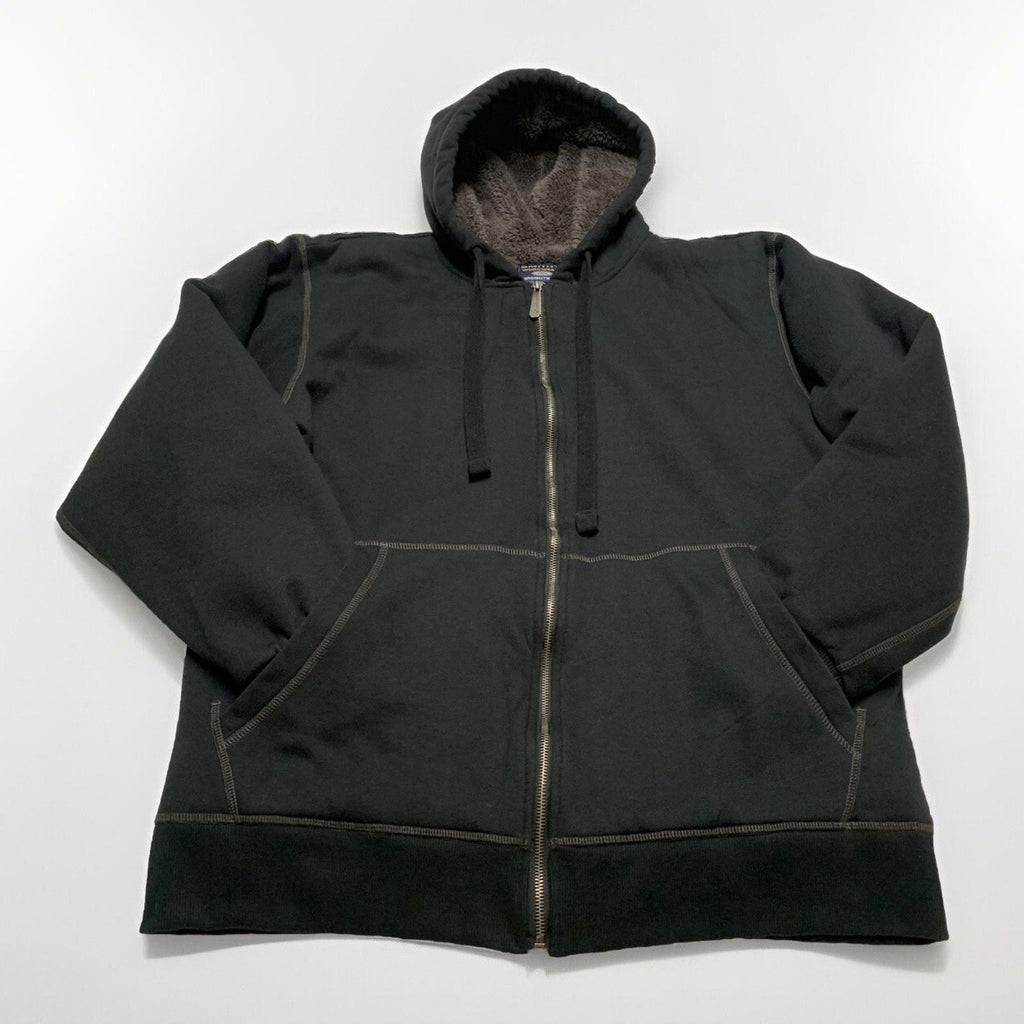 Smith's Work Wear Men's Large Black  Soft Sherpa Lined Hooded Sweater Jacket