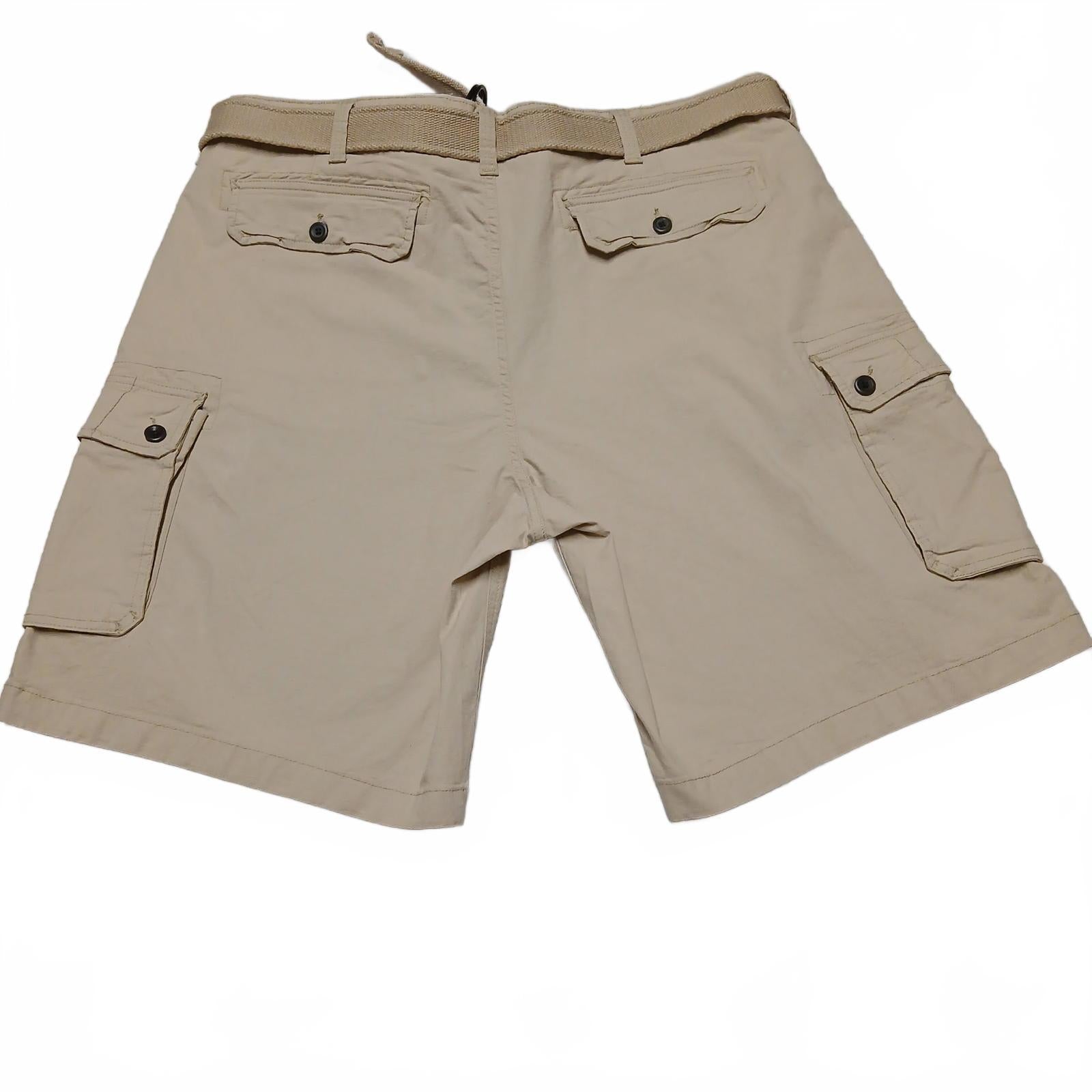St. John's Bay Men's Sz 44 Beige Cargo Shorts with Belt W46 Classic