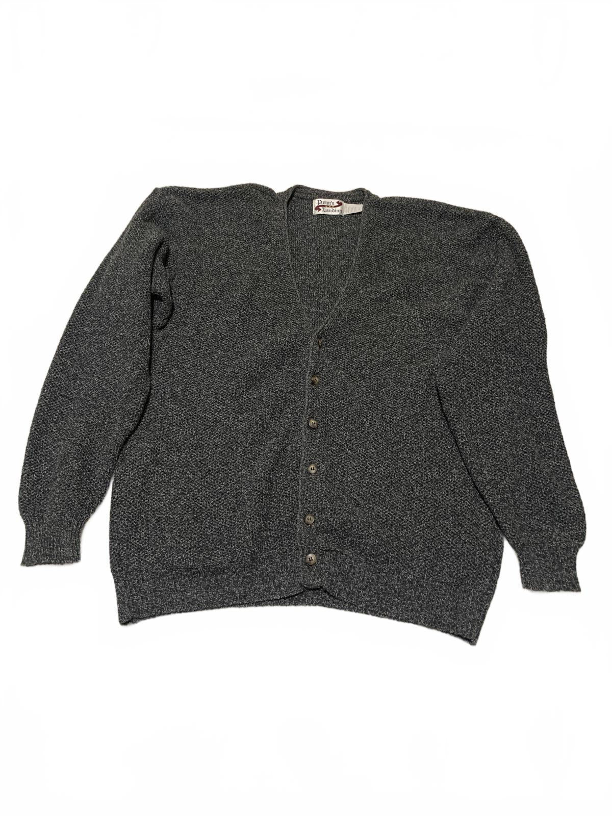 VTG Penn’s Landing Men’s XL Knit Cardigan V Neck Button Grandpa style USA