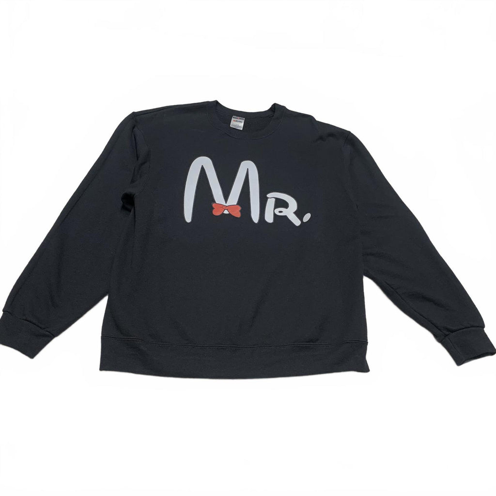 Jerzees Couples Matching Mr & Mrs Sweatshirts Small Large Black