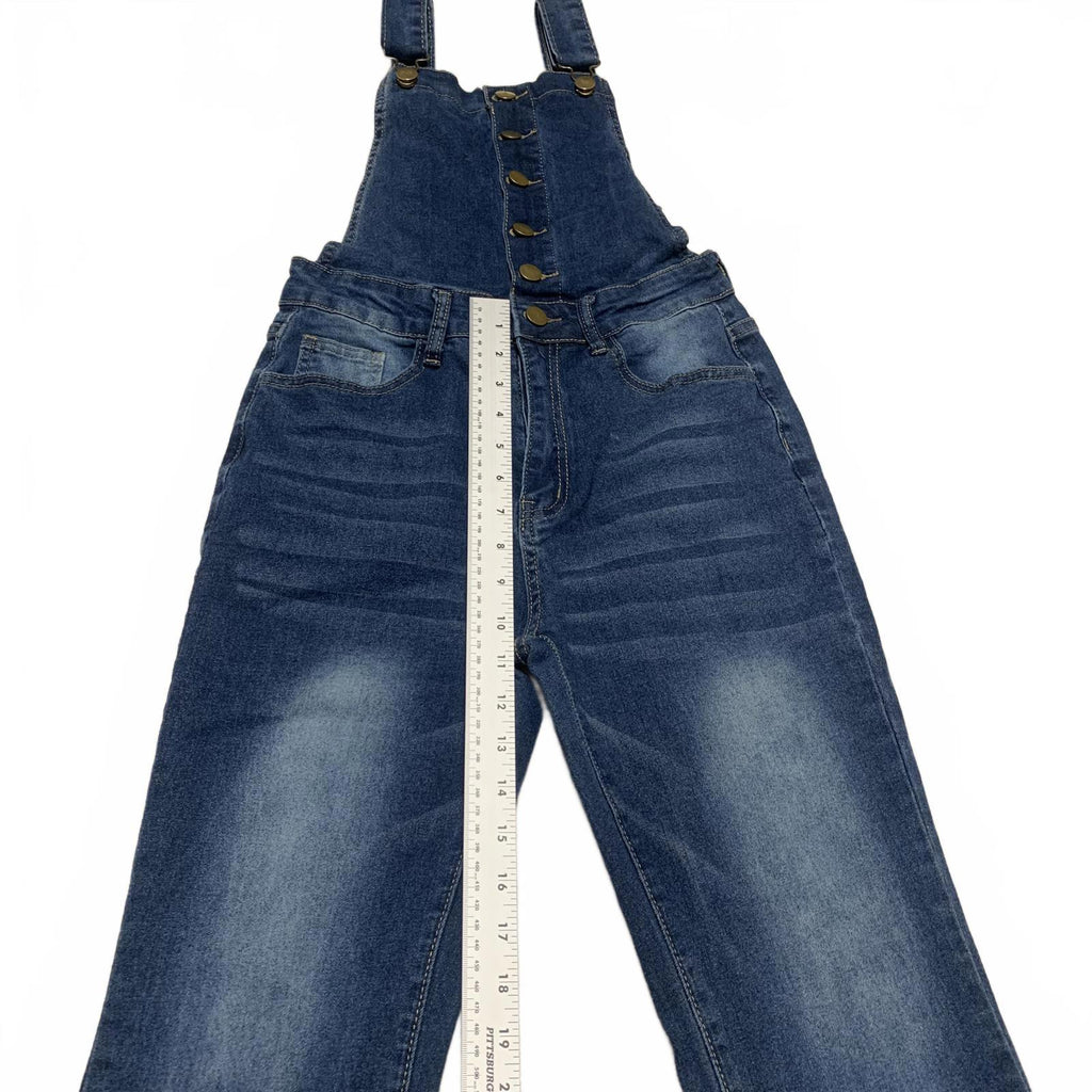 Denim Overalls Women's Size Small Blue Flared Legs Jeans