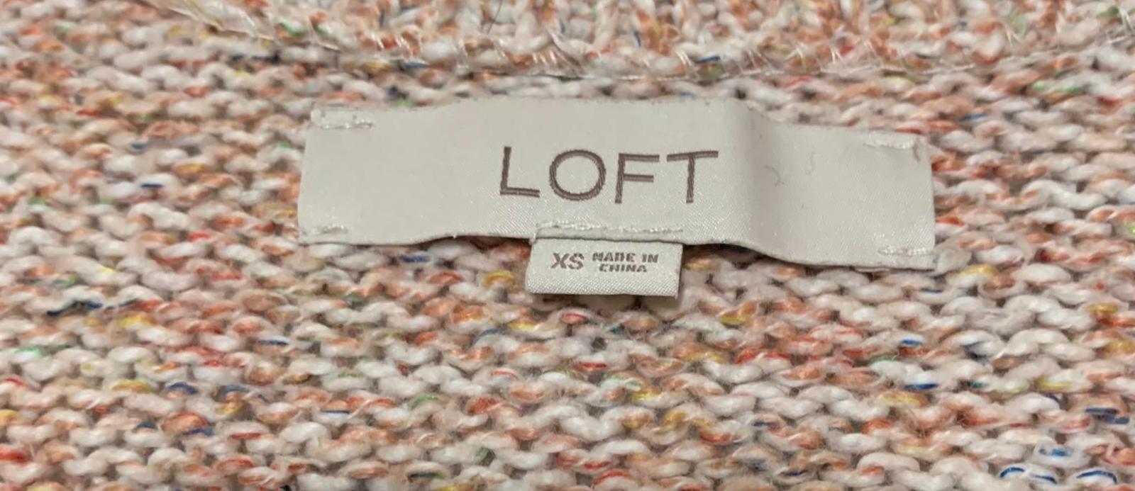 LOFT Women's Size XS Peach Knit Beige Sweater Cozy Fall Layer Long Sleeves