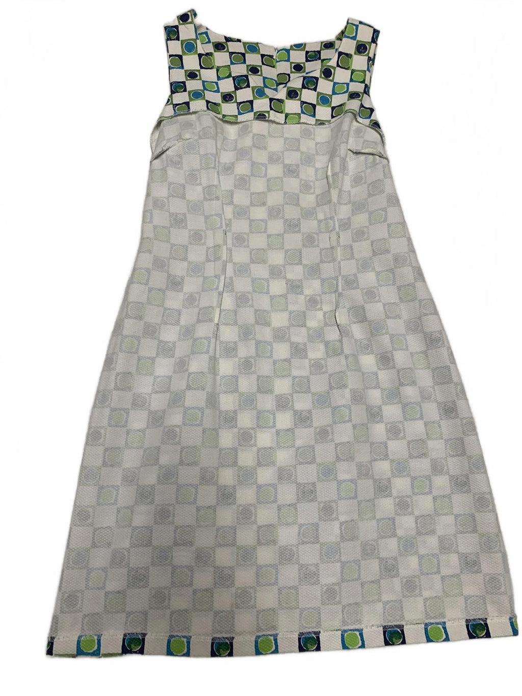 CDC Petites Geometric  Sleeveless Sz 8P A-Line Dress Summer- Ready Made in USA