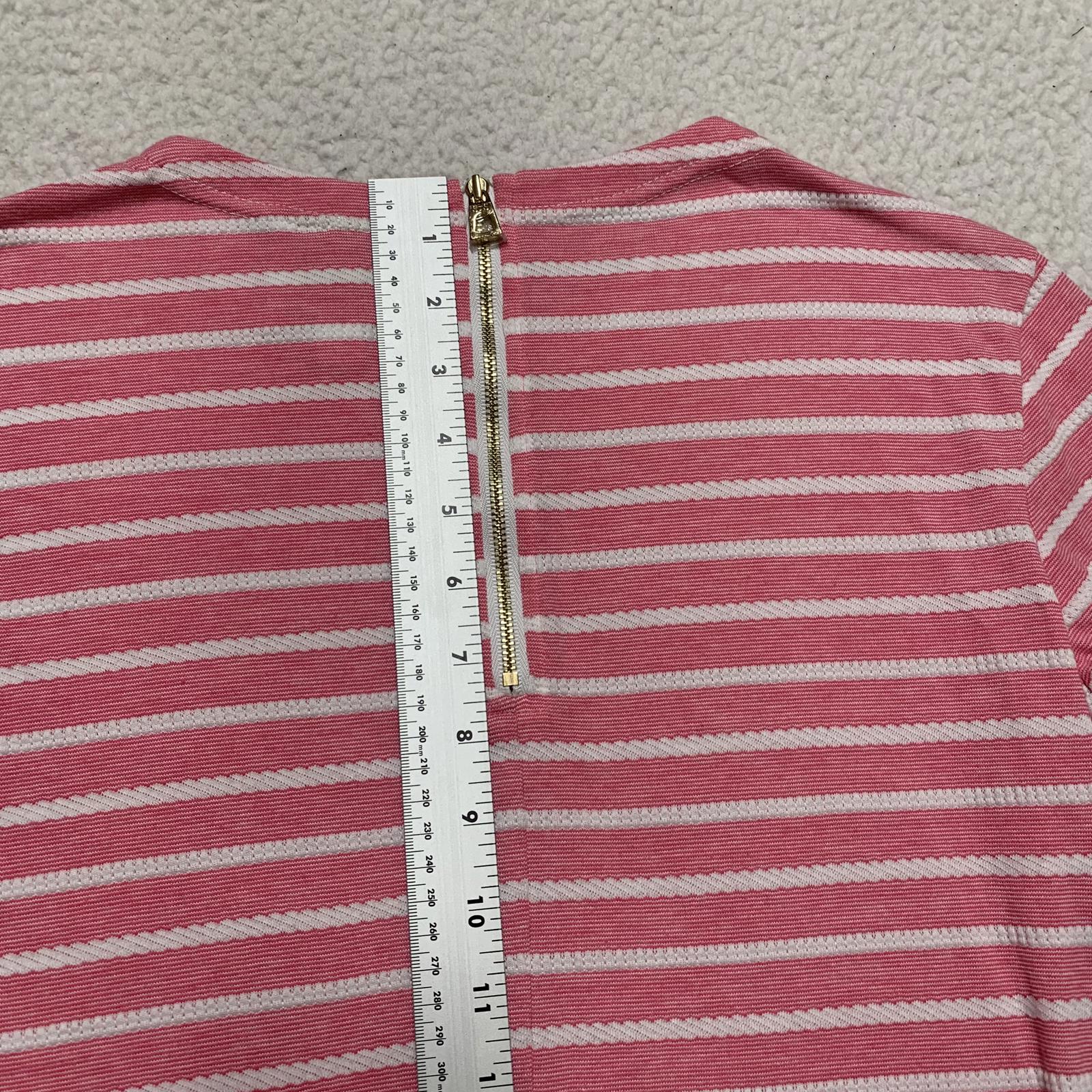 Sail to Sable Juniors Size X-Small Pink White Striped Long Sleeve Summer Dress