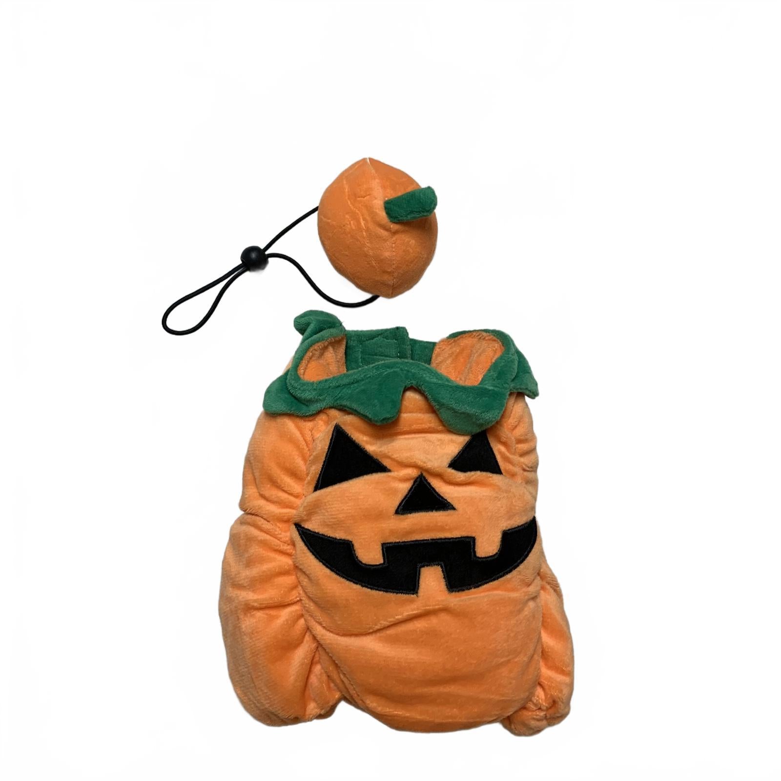 Pet Pumpkin XSmall Orange Halloween Plush Costume Hat Accessory